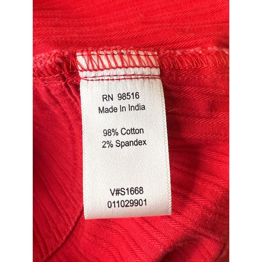 Coldwater Creek Women's Cotton Red Denim Button‎ Down Jacket 8 Casual Preppy Y2K - Picture 13 of 15